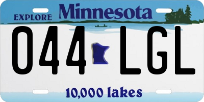 MN license plate 044LGL