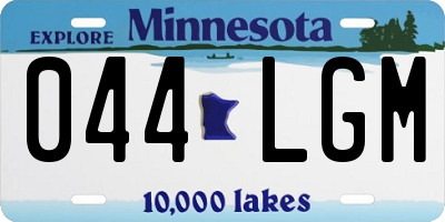 MN license plate 044LGM