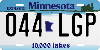 MN license plate 044LGP