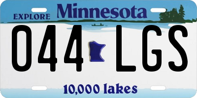 MN license plate 044LGS