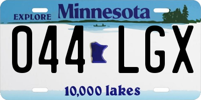 MN license plate 044LGX