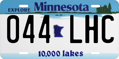 MN license plate 044LHC