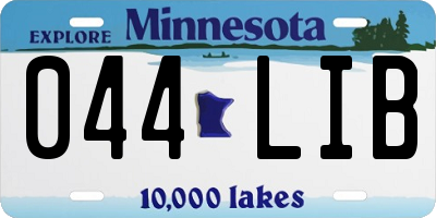 MN license plate 044LIB