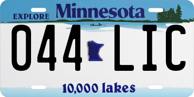 MN license plate 044LIC