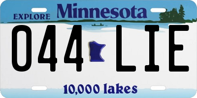 MN license plate 044LIE