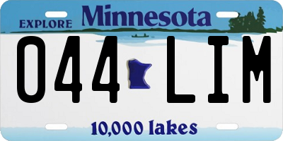 MN license plate 044LIM