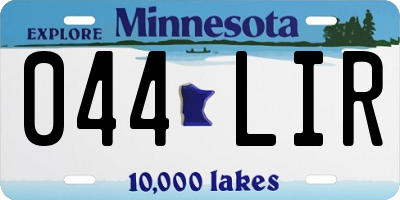 MN license plate 044LIR