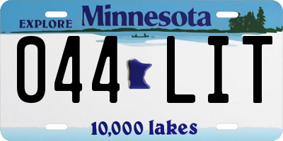 MN license plate 044LIT