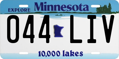 MN license plate 044LIV