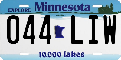 MN license plate 044LIW
