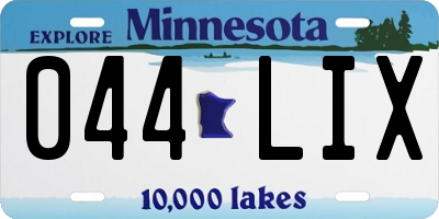 MN license plate 044LIX