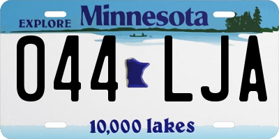 MN license plate 044LJA