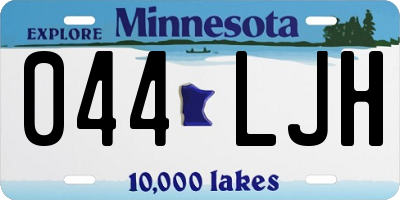 MN license plate 044LJH