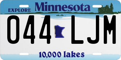 MN license plate 044LJM