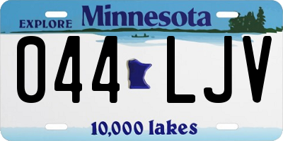 MN license plate 044LJV