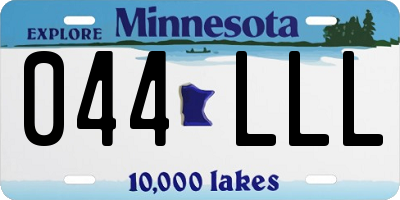 MN license plate 044LLL