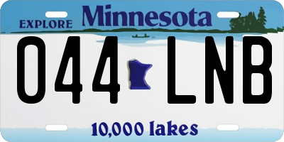 MN license plate 044LNB