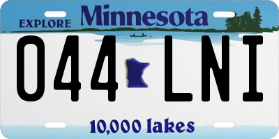 MN license plate 044LNI