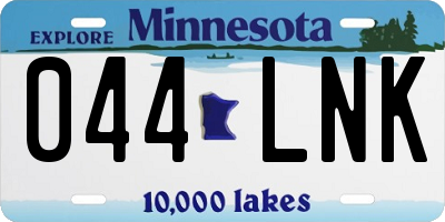 MN license plate 044LNK