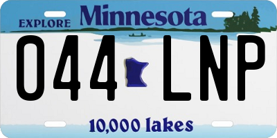 MN license plate 044LNP