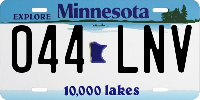 MN license plate 044LNV