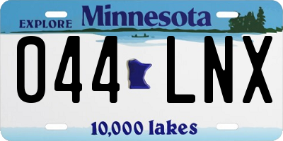 MN license plate 044LNX