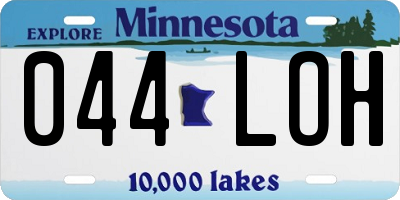MN license plate 044LOH