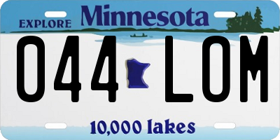 MN license plate 044LOM