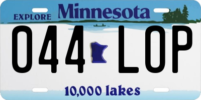 MN license plate 044LOP