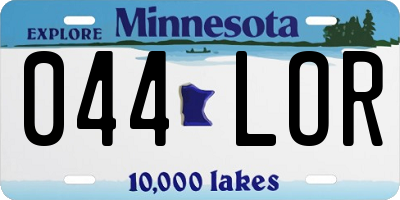 MN license plate 044LOR