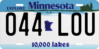 MN license plate 044LOU