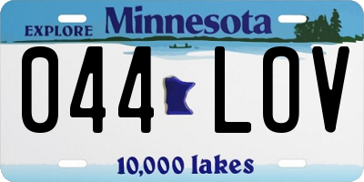 MN license plate 044LOV