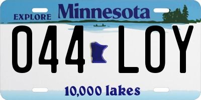 MN license plate 044LOY
