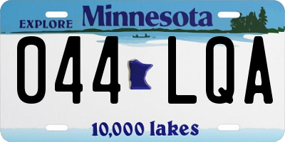 MN license plate 044LQA