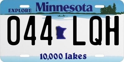 MN license plate 044LQH