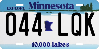 MN license plate 044LQK