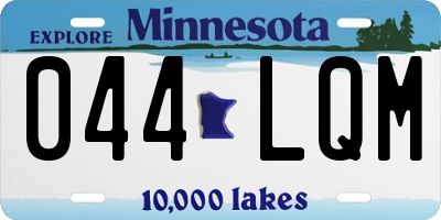 MN license plate 044LQM