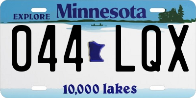 MN license plate 044LQX