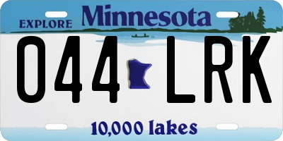 MN license plate 044LRK