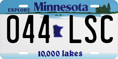 MN license plate 044LSC