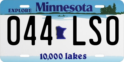 MN license plate 044LSO
