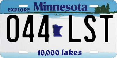 MN license plate 044LST