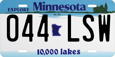 MN license plate 044LSW