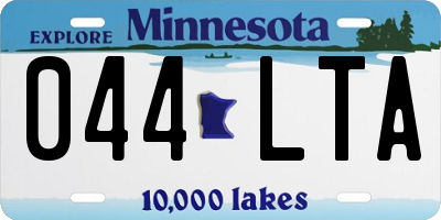 MN license plate 044LTA