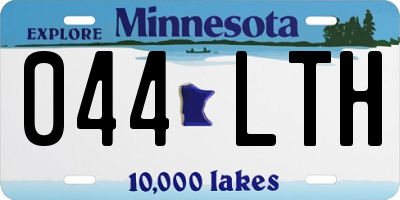 MN license plate 044LTH