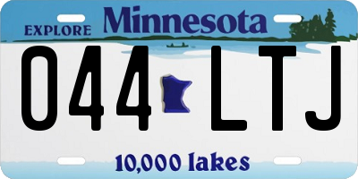 MN license plate 044LTJ