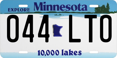 MN license plate 044LTO