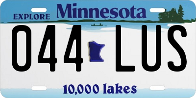 MN license plate 044LUS
