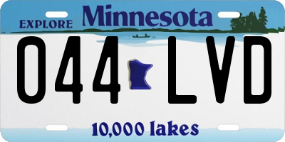 MN license plate 044LVD
