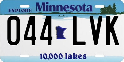MN license plate 044LVK